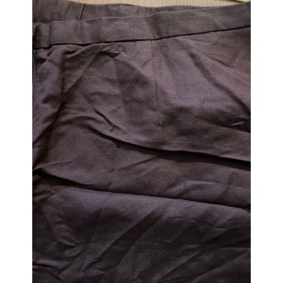 Laura Scott Brown Pleated Cropped Dress Pants Capri Women’s Plus 24W - Picture 4 of 7